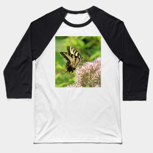 Butterfly on pink purple flowers Baseball T-Shirt